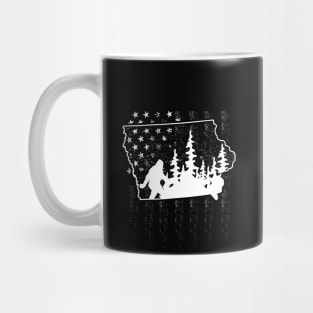 Iowa Bigfoot American Flag Mug